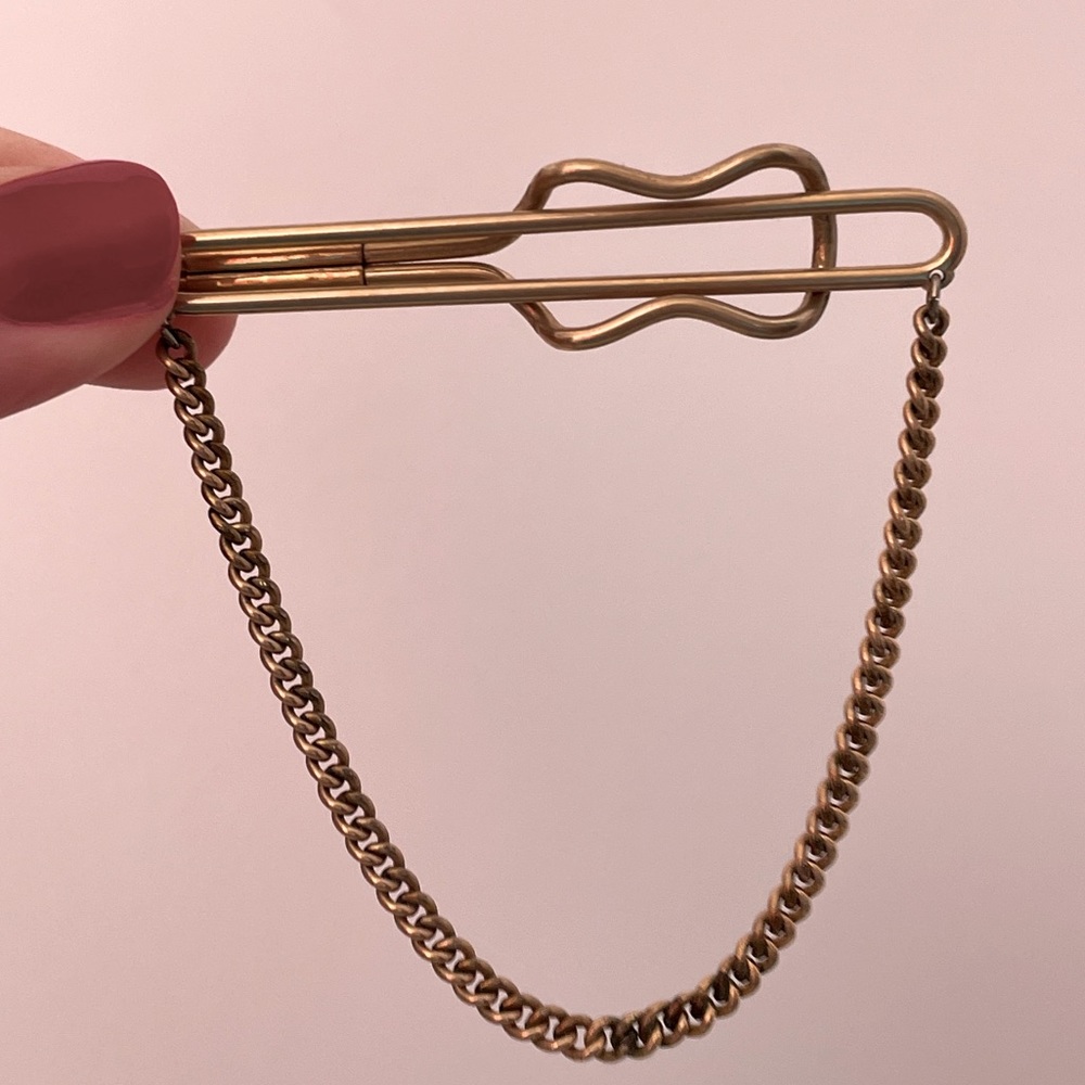 Vintage 60's HADLEY Gold Tone Holiday Gifting Party Preppy Classic Men's Tie Bar